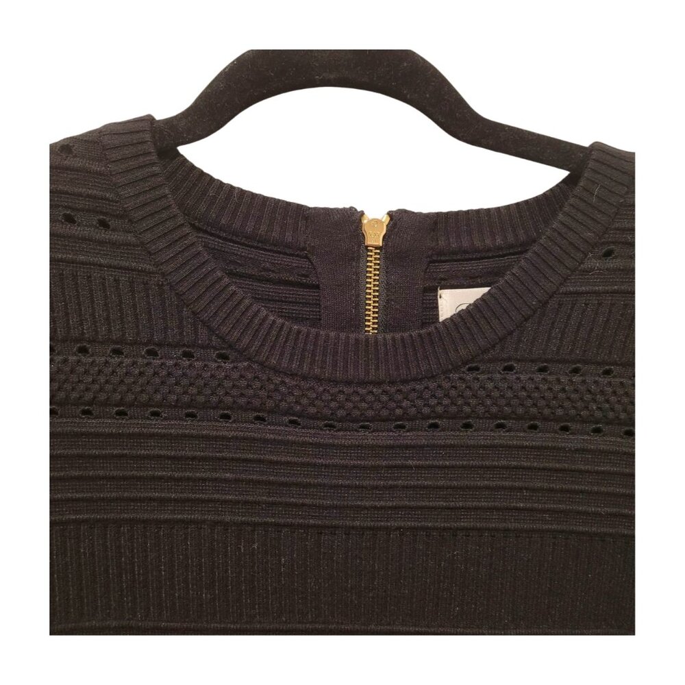 Eliza J Black Knit Long Sleeve Fit & Flare Sweater Dress Size Large L - Picture 6 of 8